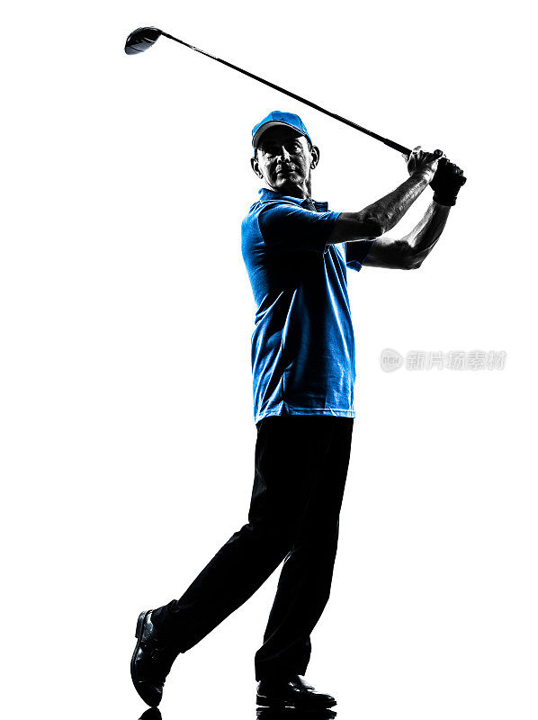 男子高尔夫球手高尔夫剪影