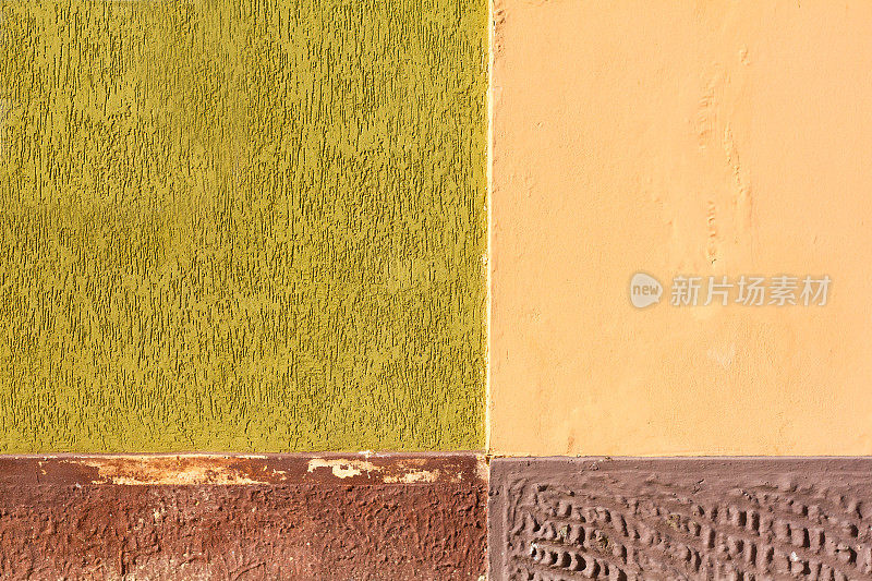 西西里墙壁背景纹理:四种颜色整齐分开