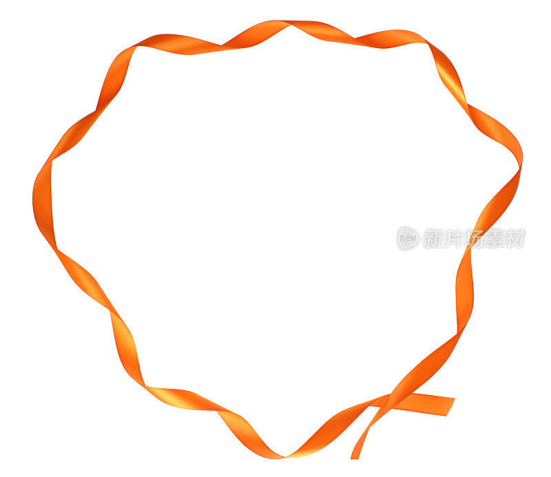 橙色缎带做成的圆形框架