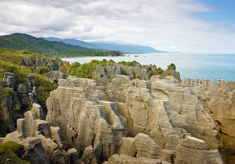 煎饼岩，Punakaki，南岛，新西兰