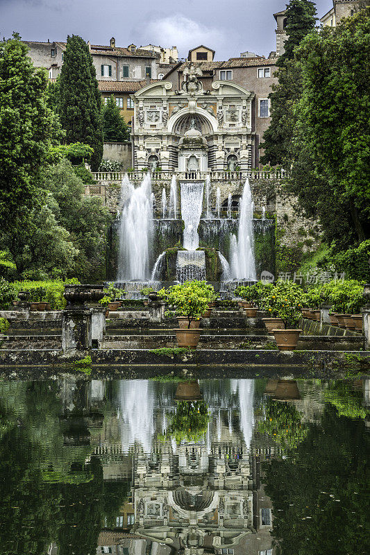 意大利埃斯特别墅的喷泉