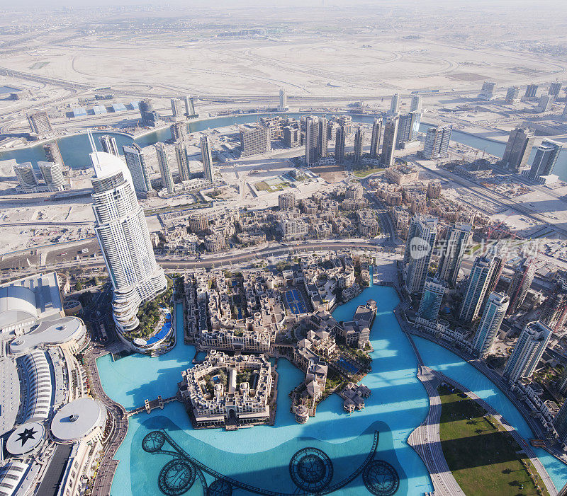 阿联酋迪拜城市天际线鸟瞰图