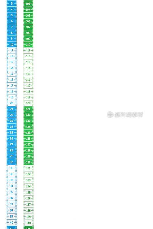 蓝绿卷尺测量边界