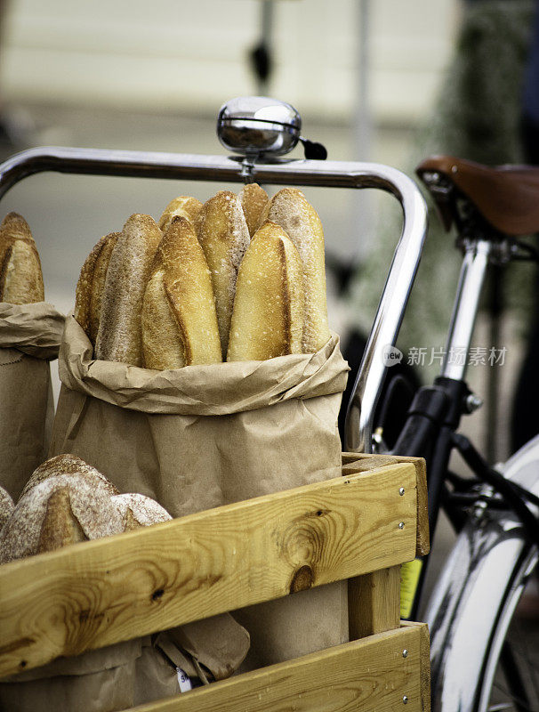 自行车上的面包
