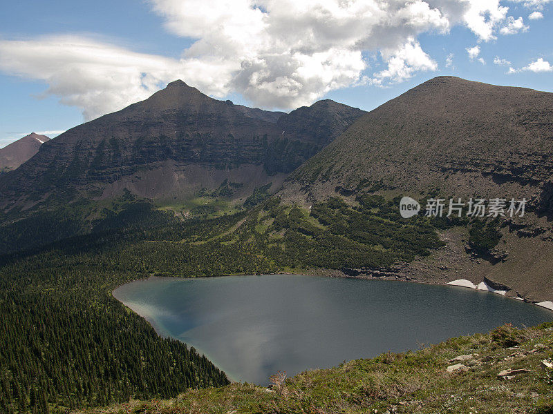 山脉和湖泊，冰川国家公园