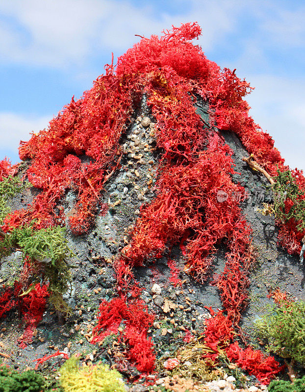 为学校项目(地理)制作的自制火山模型图片