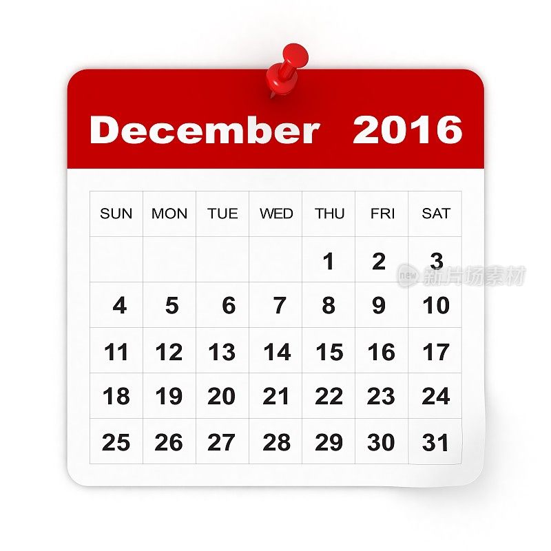 2016年12月-日历系列