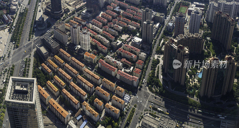 中国高密度住宅航拍上海