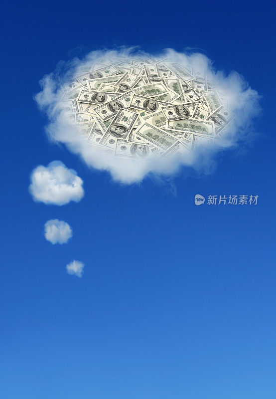 梦想财富-思想泡沫云与美元在里面。