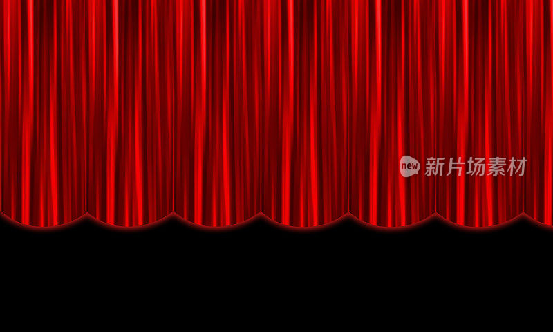 红色的舞台幕布。
