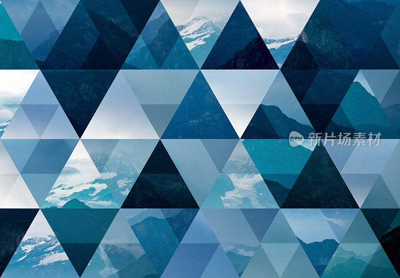 抽象的三角形马赛克背景:山脉