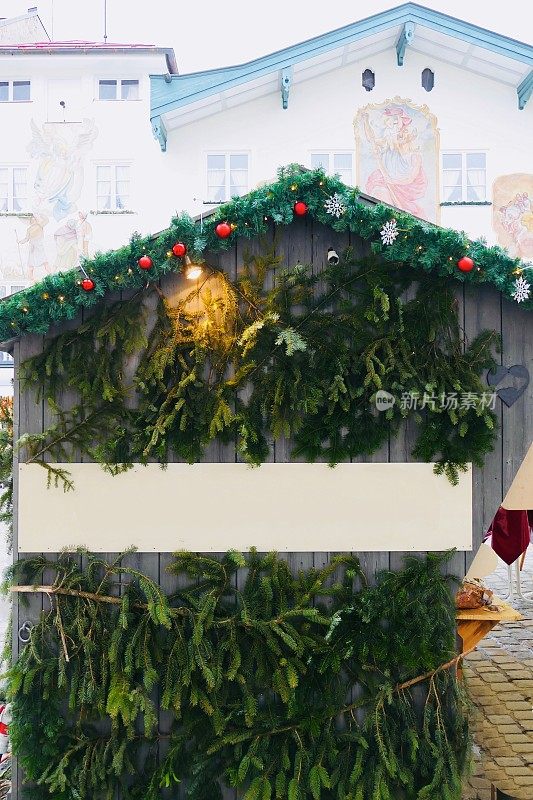 CC-圣诞市场坏Tölz，巴伐利亚-圣诞亭典型的装饰