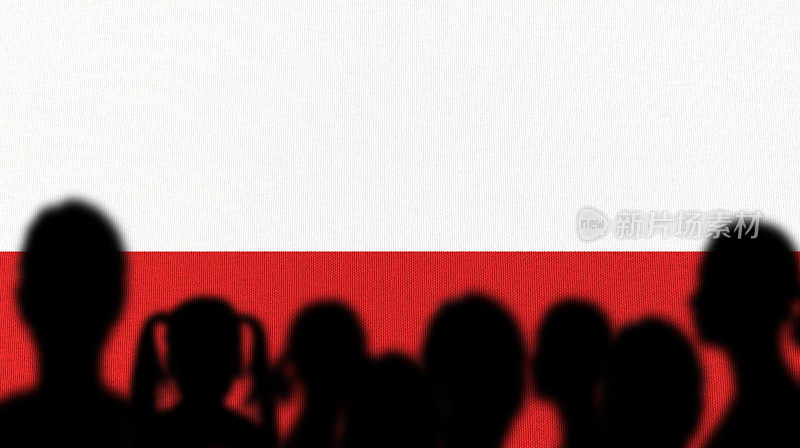 波兰国旗剪影