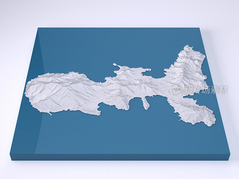 厄尔巴岛三维模型地形图白面