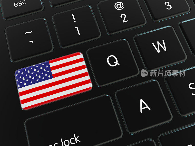 电脑键盘上的美国国旗