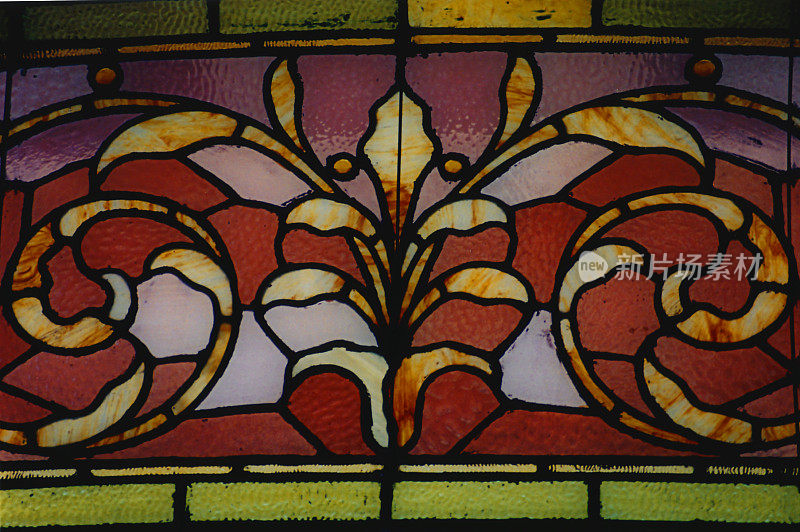 阿拉巴马蒙哥马利火车站的彩色玻璃细节