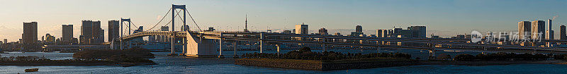 东京海港彩虹桥超级全景日本城市景观