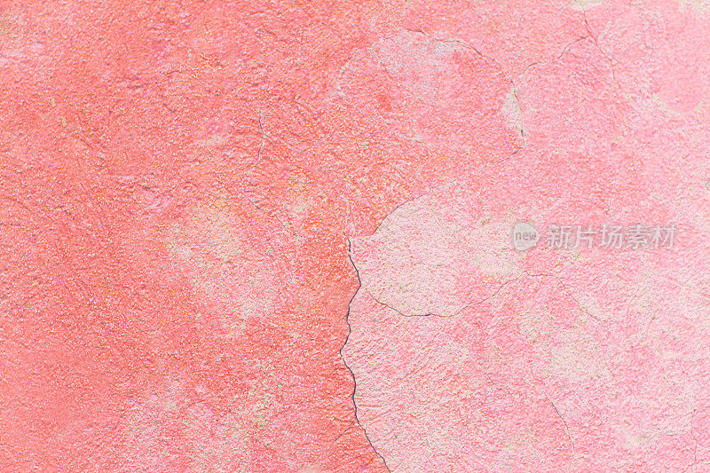 老西西里墙壁背景纹理:双色调的粉红色和斑驳