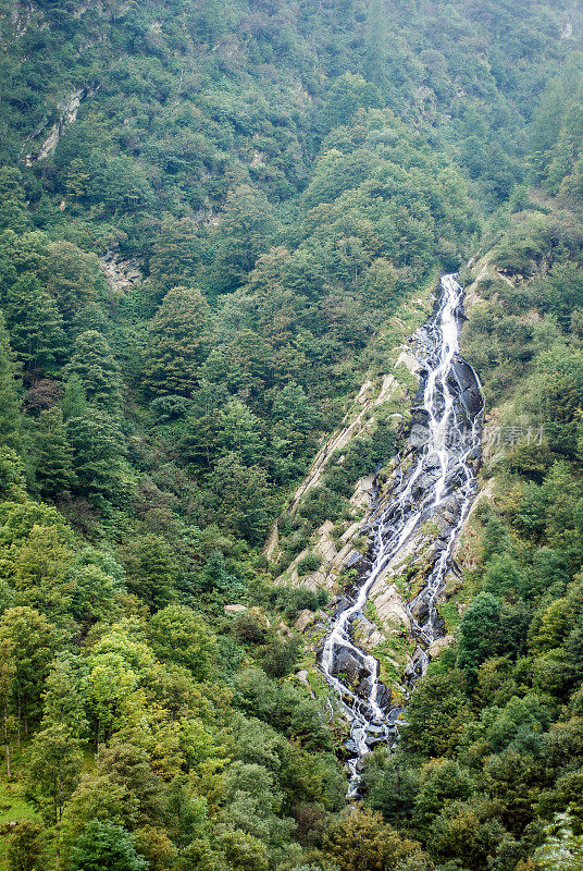 高山瀑布洪流