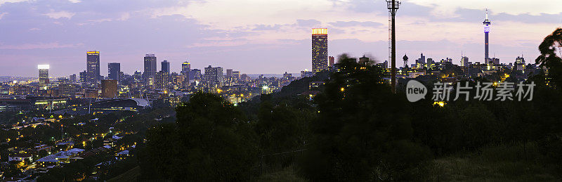 约翰内斯堡日落全景，东北方向