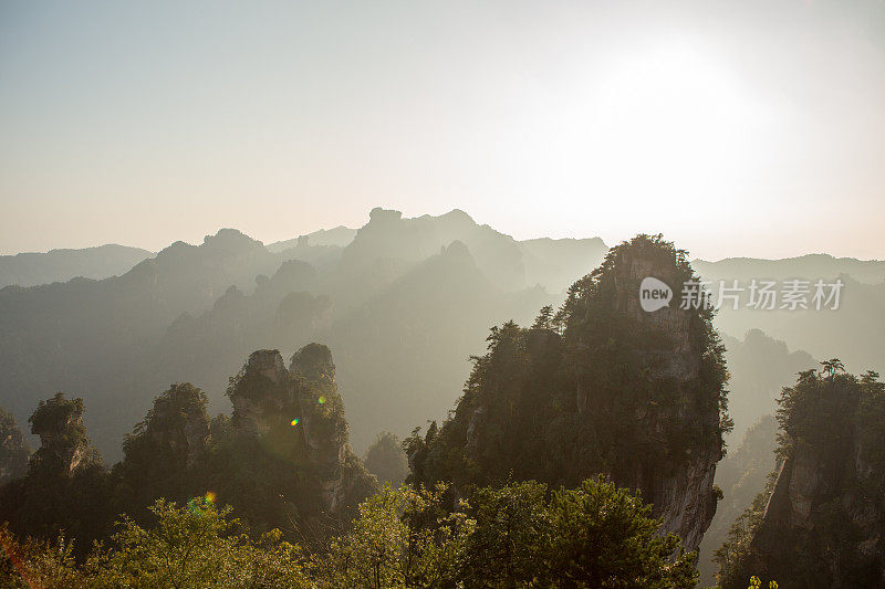 砂岩柱，张家界国家森林公园，中国