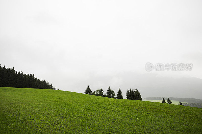 云中阿尔卑斯山山脉的全景