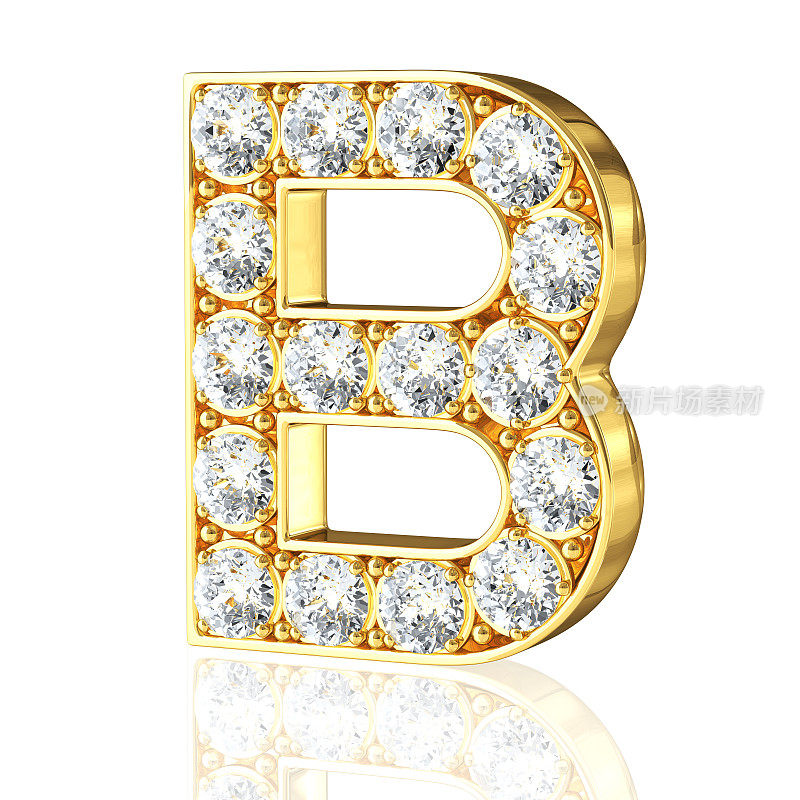 黄金字母B与钻石