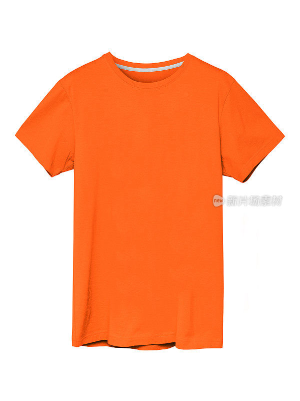 夏季橙色男子t恤与拷贝空间隔离