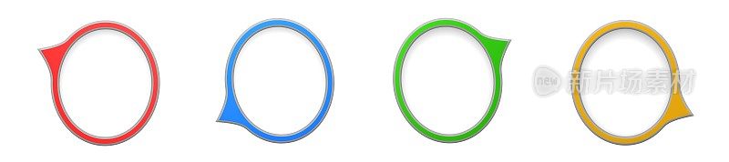 语音气泡，思想气泡，对话文本，单词，气泡，语音气球，对话气球，彩色的，红的，蓝的，绿的，黄的，孤立的，在白色的背景上，3d