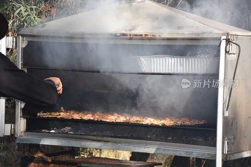 烧烤上的阿根廷肉