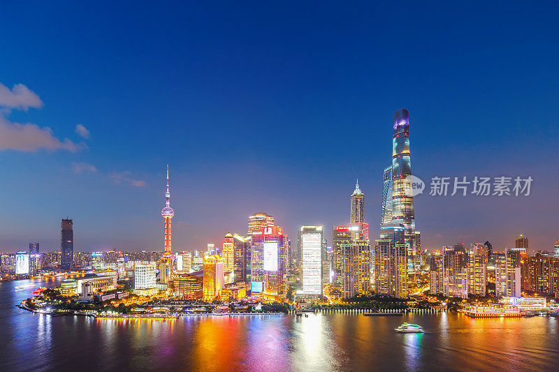 上海天际线日落