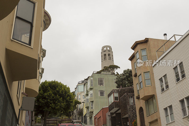 旧金山市中心街景，加利福尼亚州，美国