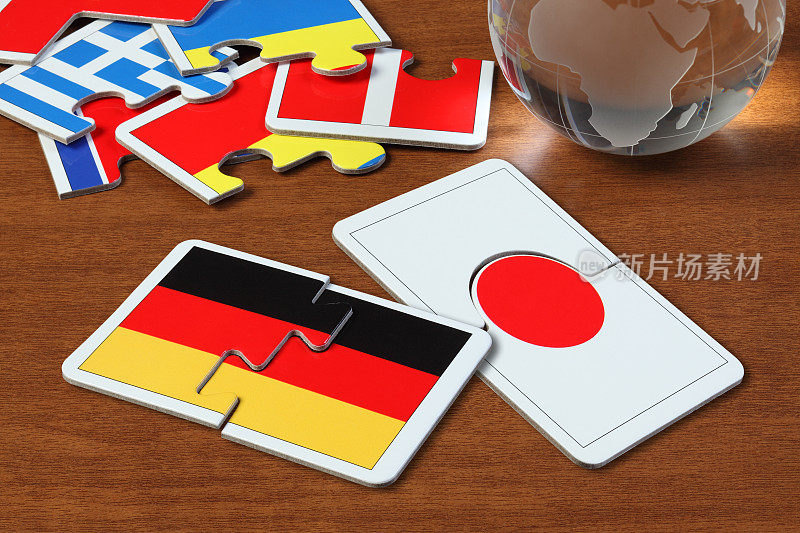 德国和日本国旗拼图