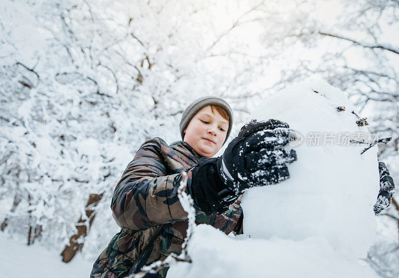 雪人终于得到了一个头