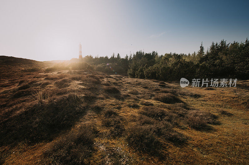 海岸景观与灯塔，岛的阿姆鲁姆