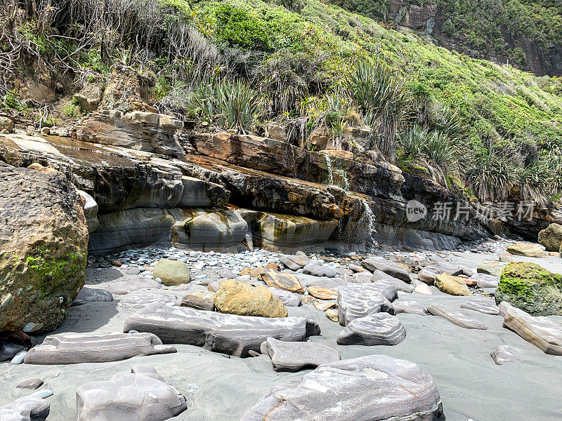 莫塔基海滩靠近狗仔队国家公园，新西兰
