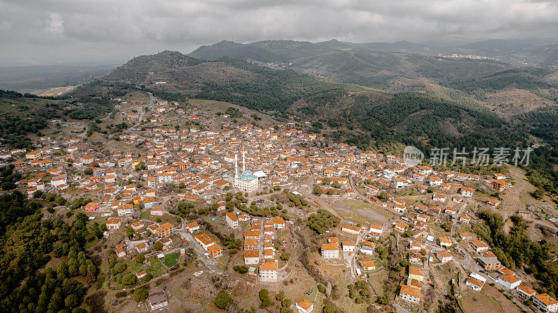 Camoba村无人机照片，贝加马-伊兹密尔，土耳其