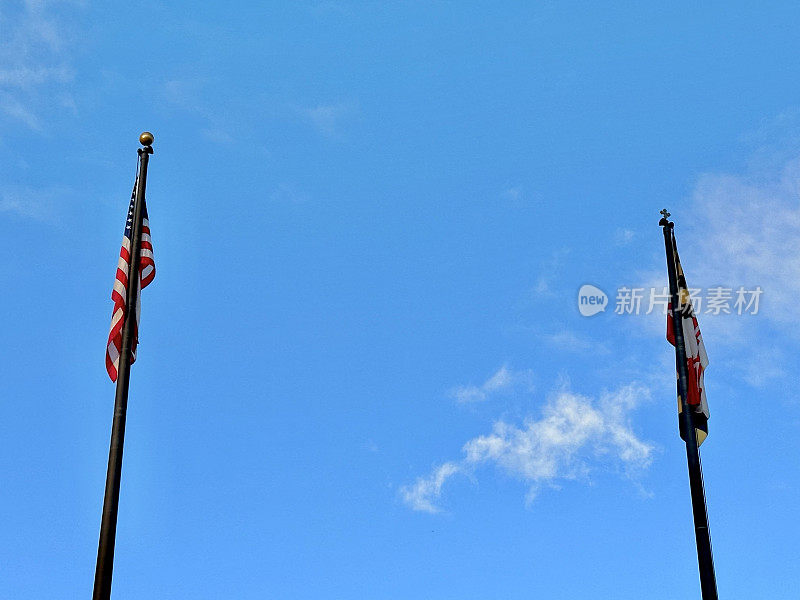 美国国旗和马里兰国旗