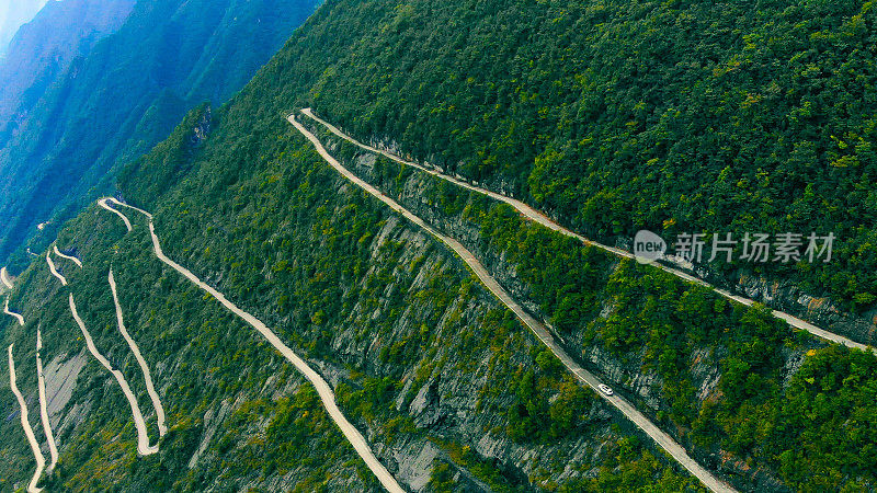 鸟瞰图曲线山路