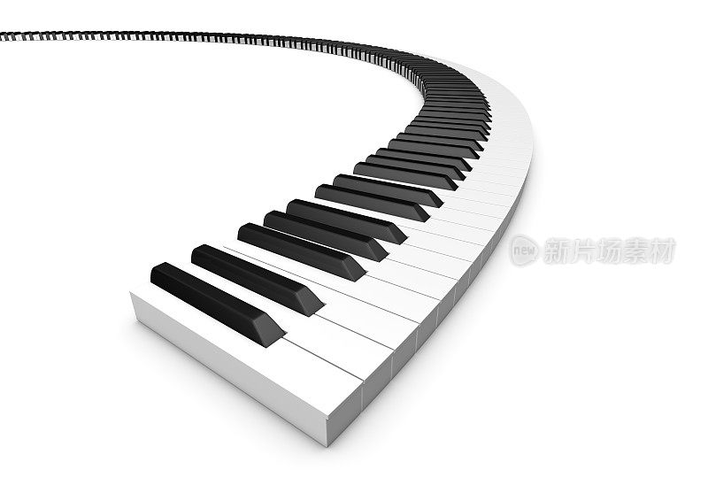 弯曲的键盘钢琴