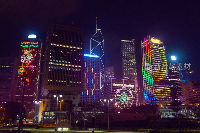 香港摩天大楼的节日问候