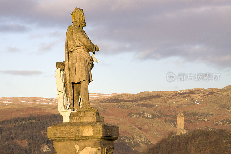 斯特灵城堡的苏格兰布鲁斯国王雕像。