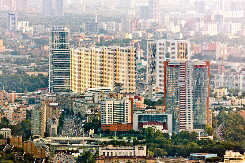 莫斯科的城市。鸟瞰图