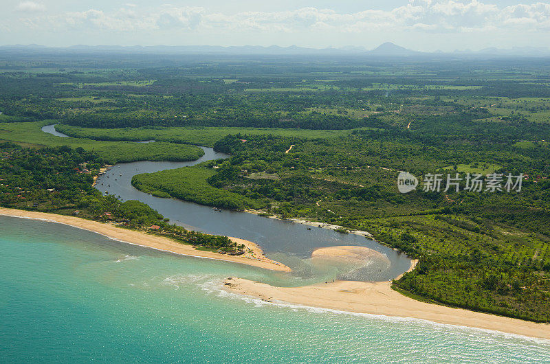 Caraíva河口巴伊亚，巴西