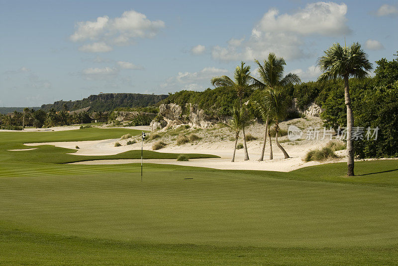 热带岛屿高尔夫球场，蓬塔卡纳，多米尼加共和国