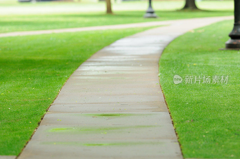 人行道上雨后