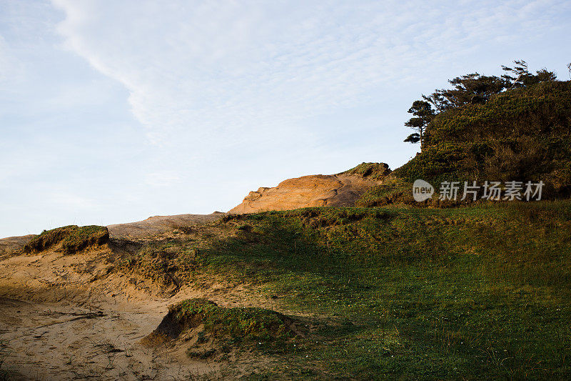 俄勒冈海岸岩石和悬崖场景