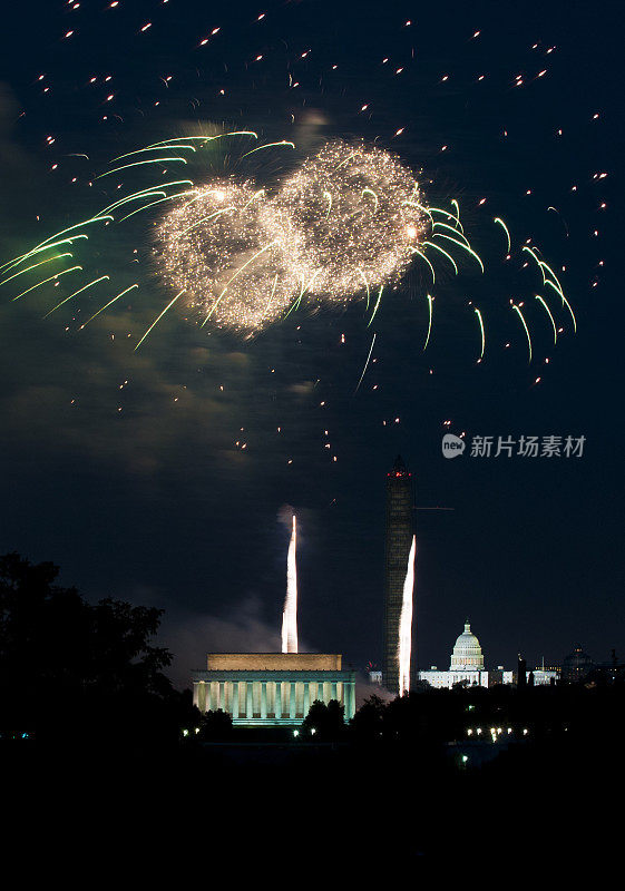 国家广场上空的烟花