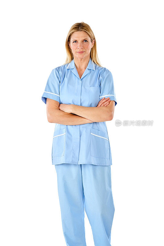穿着手术服的自信女护士