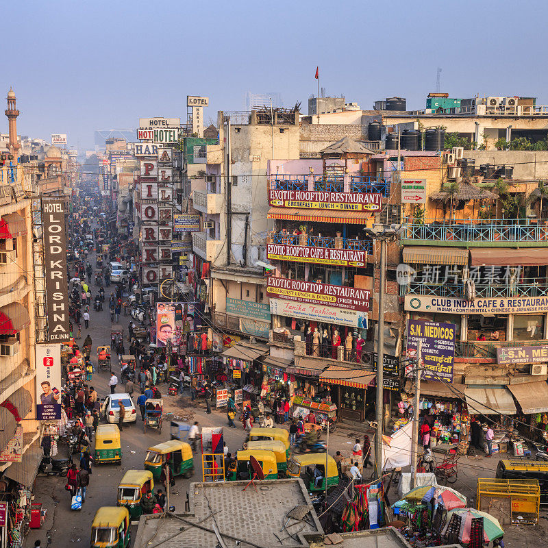 城市生活-主要集市，帕哈尔甘吉，新德里，印度